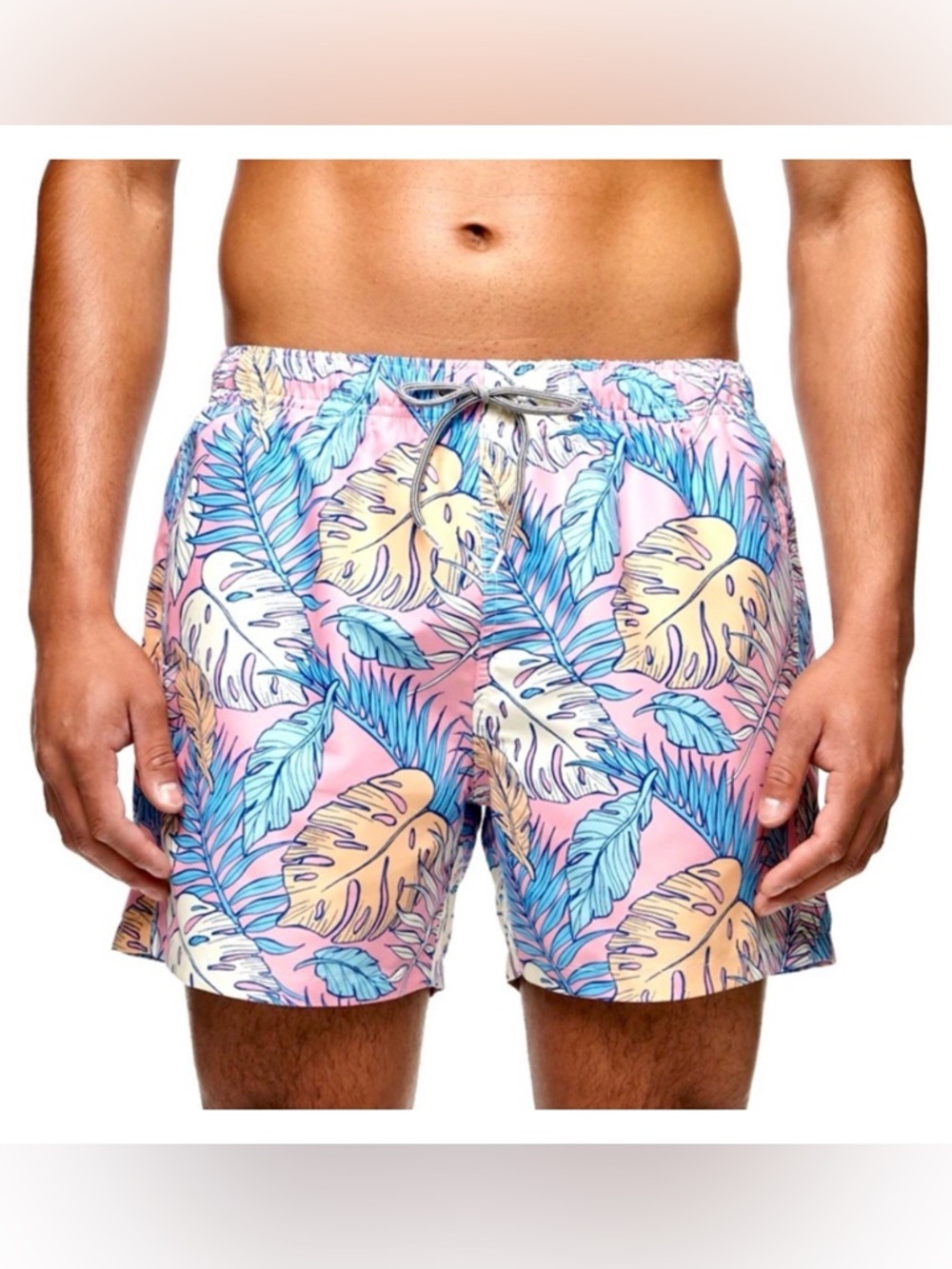 Boardies Apparel Palmtopia II Floral Pink Mens Swim Trunks Liner size Large
